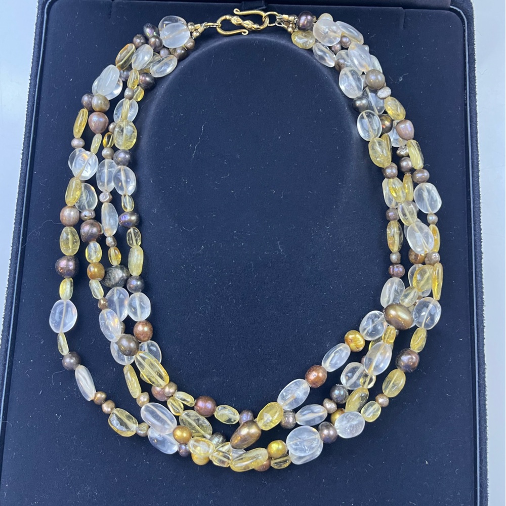 Beaded Multiple Layer Statement Necklace Hr12-7 - image 5